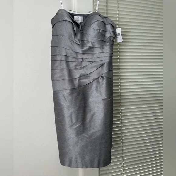 Donna Morgan Dresses | Donna Morgan Formal Silver/Grey Strapless Dress, Size 14, Nwt | Color: Gray/Silver | Size: 14 | P_Sim's Closet